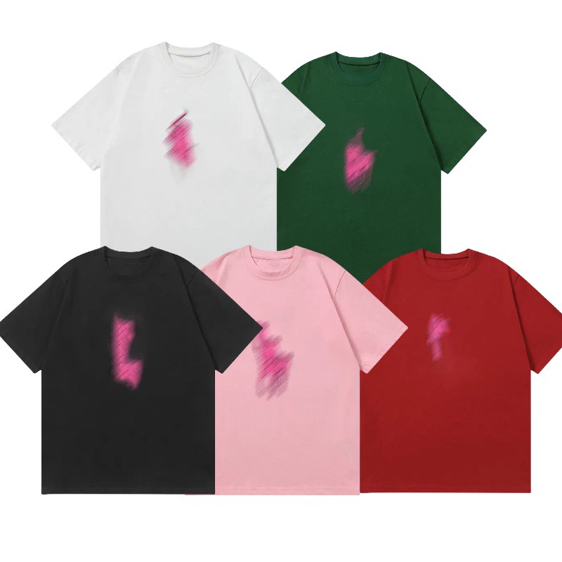 T Shirt Men Designer Graphic Tee Loose Fit Summer Pure Cotton Horse Logo Solid Color Round Neck Casual Versatile