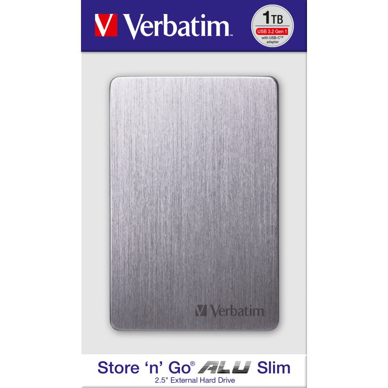 Verbatim Festplatte 1TB USB 3.2, A-C, 6.35cm (2.5''), grau