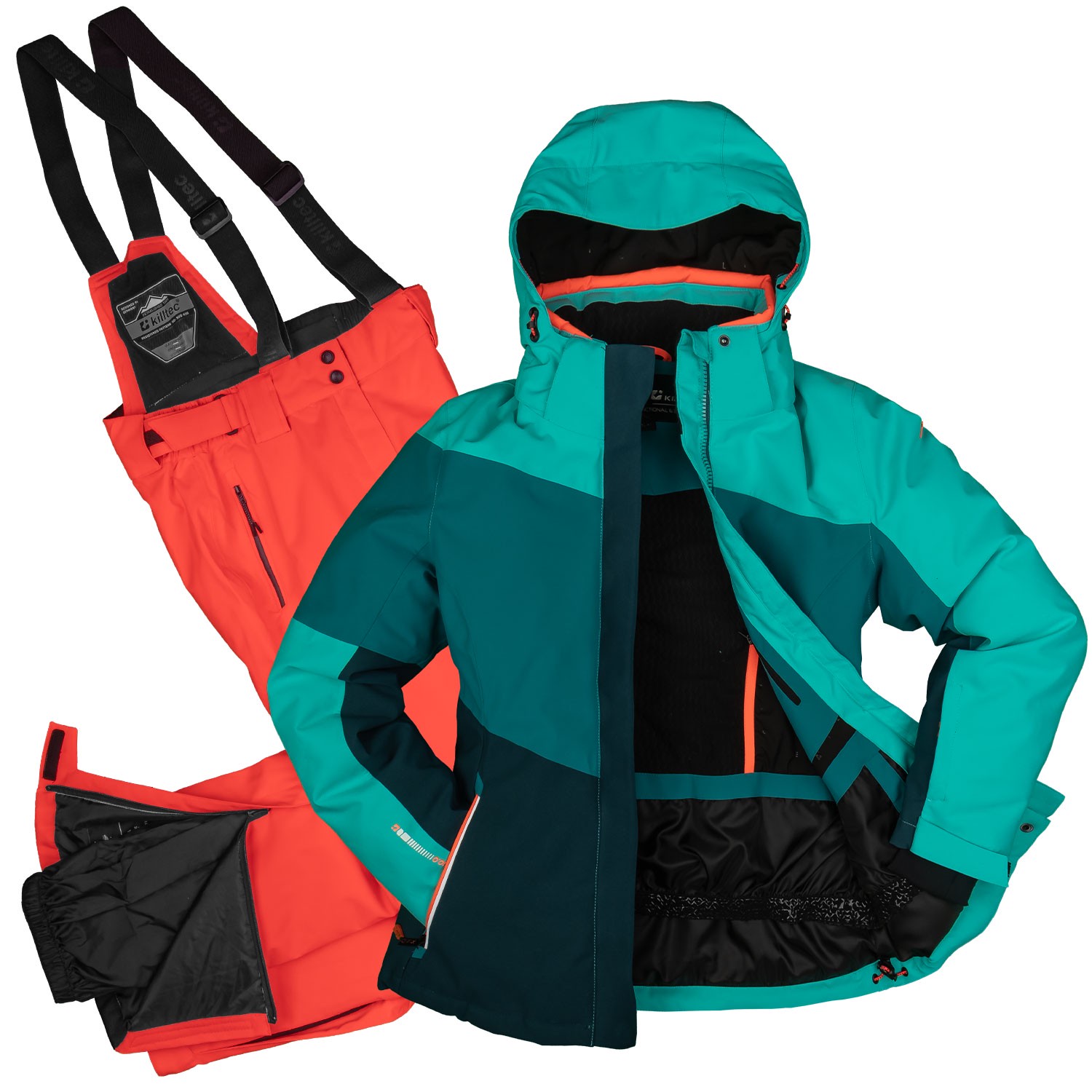 Killtec Skianzug Damen Set Skijacke blau Skihose orange Größe 44