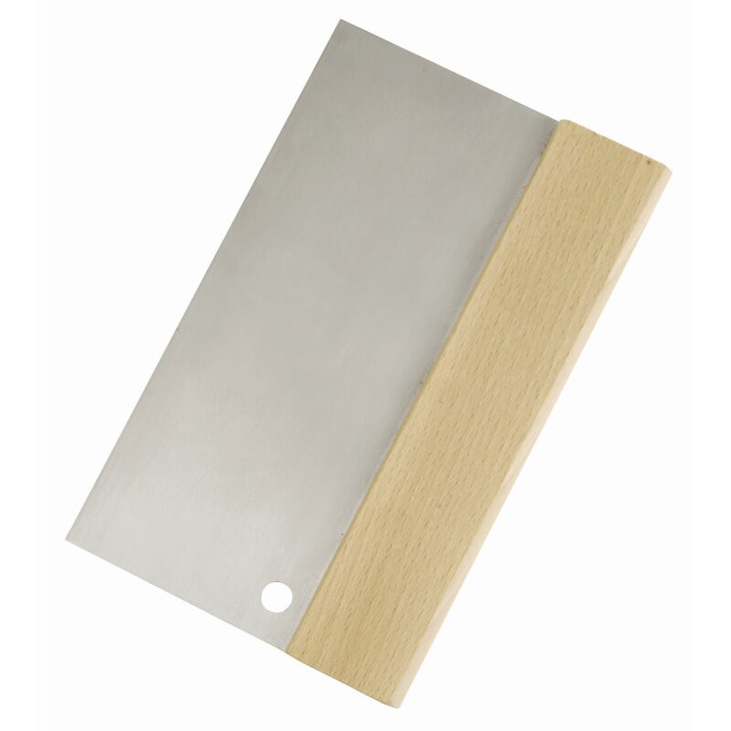 Kleber- und Leimspachtel KOMFORT Holzrücken gerade Form ohne Zahnung - 20 cm