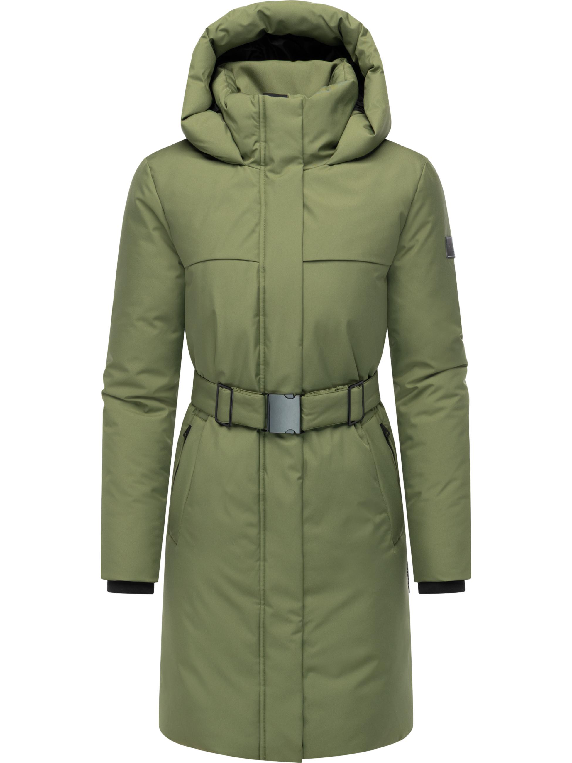 Warmer Wintermantel mit Gürtel 
