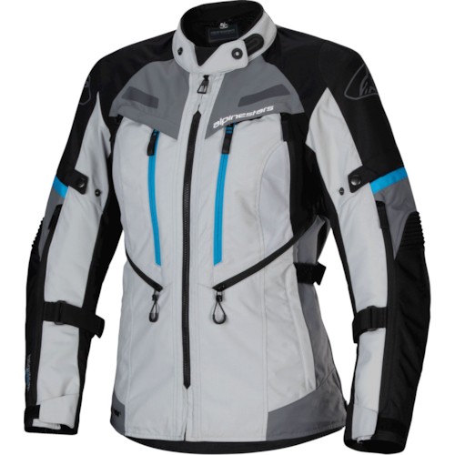 ALPINESTARS Stella Bogotá Pro Drystar Jacket, Women's textile motorcycle, Ice Grey-Black-Cyan