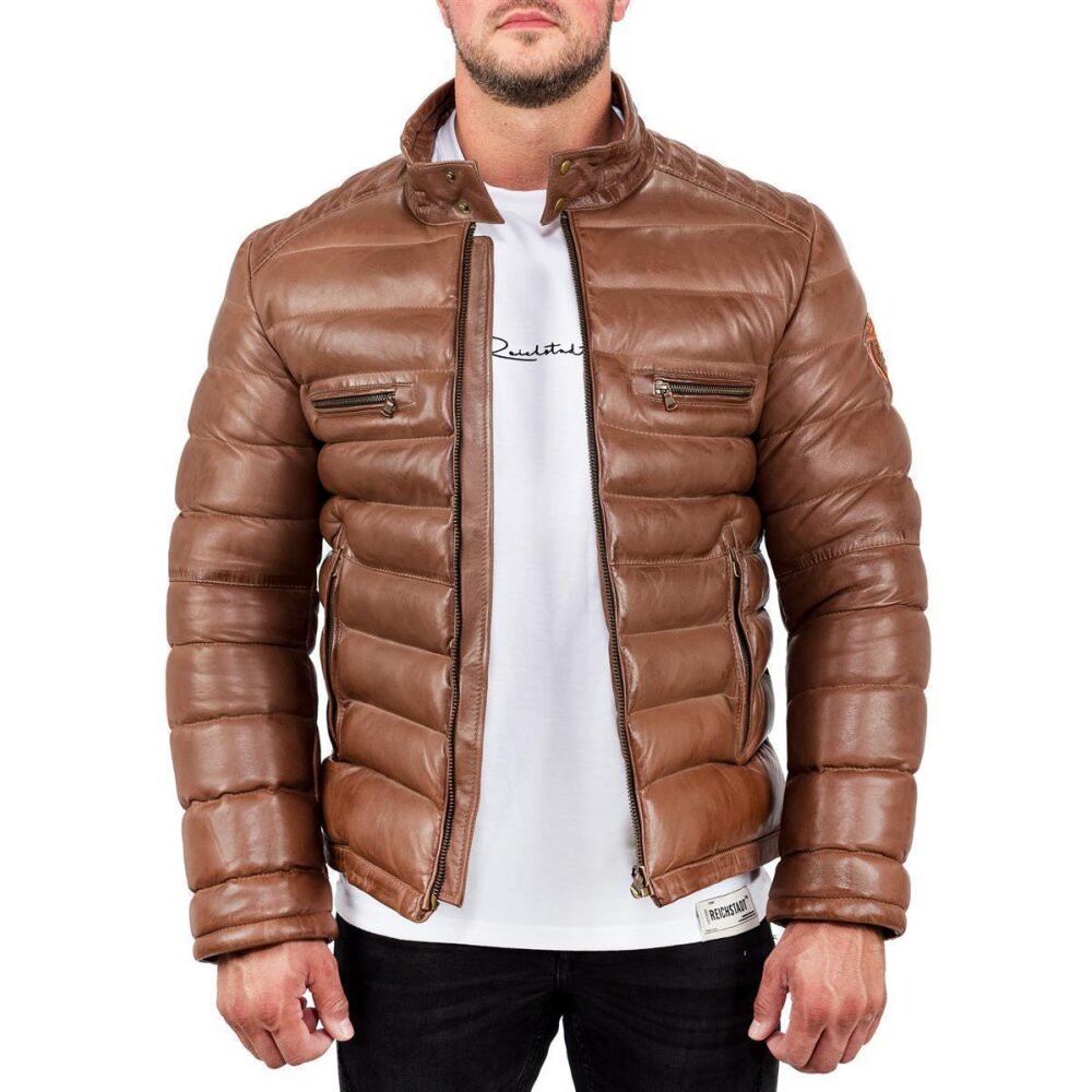 Reichstadt Regular Fit Jacke Herren Echtleder 19RS016 Brown L