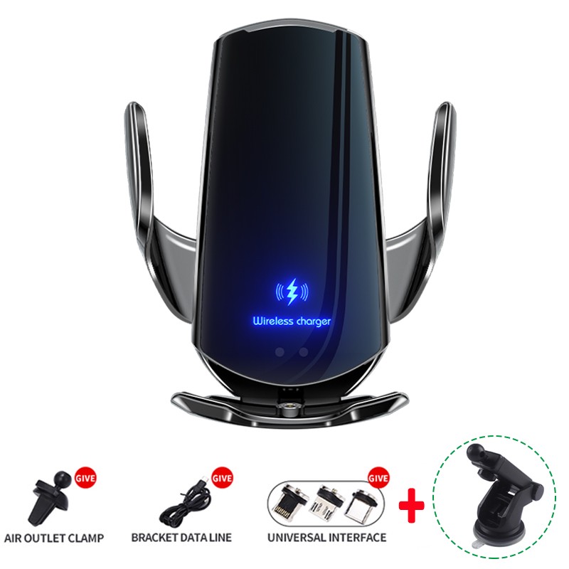 Support Téléphone Auto 100W Chargeur Sans Fil Magnétique Support Voiture Automatique Pour Smartphone Induction Infrarouge Charge Rapide