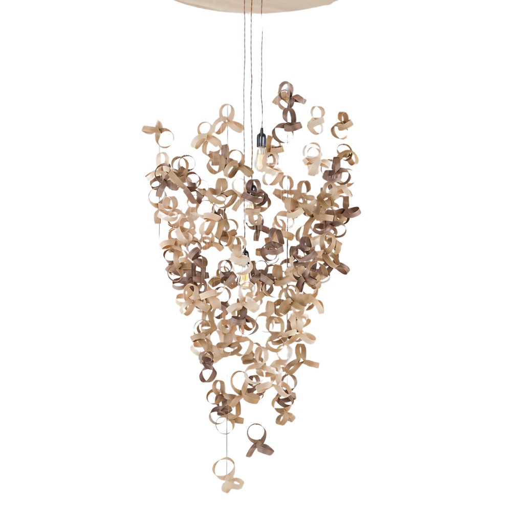 Tom Raffield - Flock Chandelier - Kronleuchter aus Holz in 3 Größen