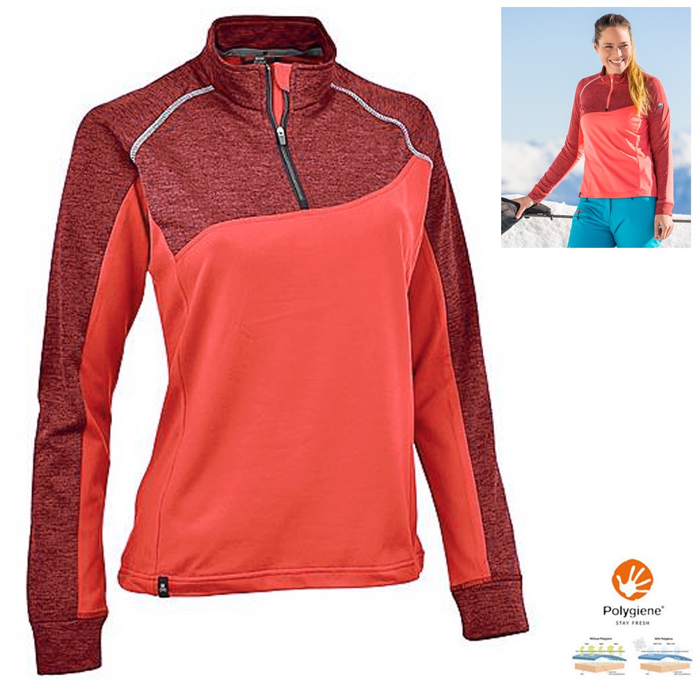 Maul - Nettetal XT  Damen Fleece Sport Langarmshirt, coral