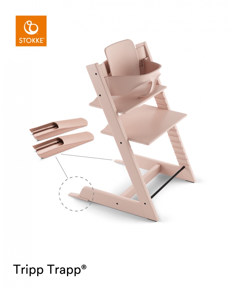 Stokke Hochstuhl Tripp Trapp Buche Serene Pink inkl. Baby Set