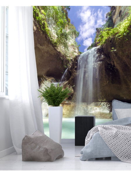 Verborgener Wasserfall - Fototapete - Fototapete in individueller Größe