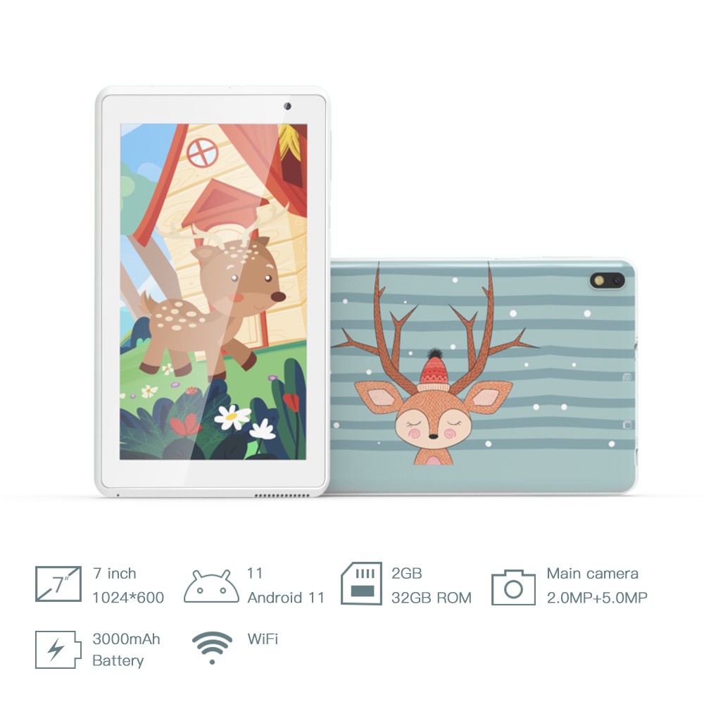 QPS Q2K Android Kid Tablet pc 7 pouces 2 Go de RAM 32 Go Rom 3000 mAh Tablette d'apprentissage éducatif pour enfants