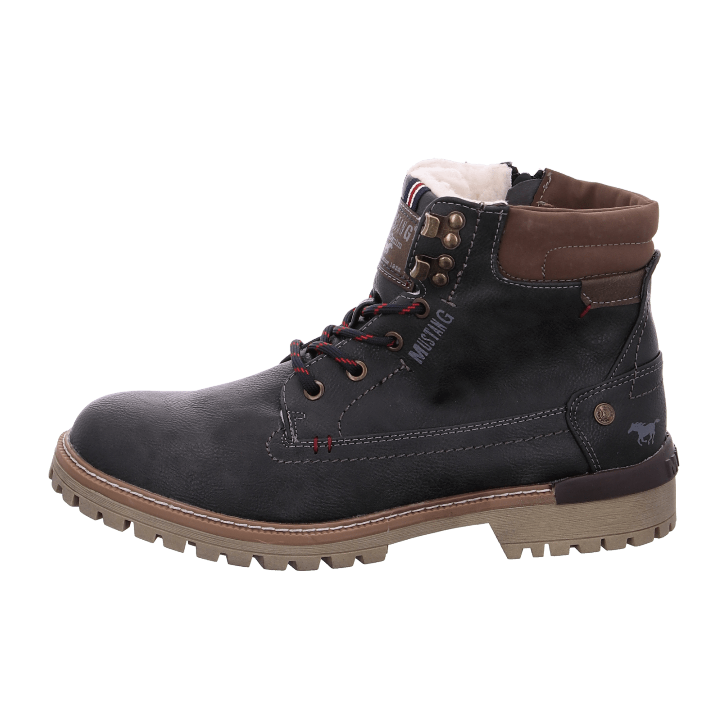 Mustang Schnürstiefelette Warmfutter für Herren, grau, Größe 45 EU