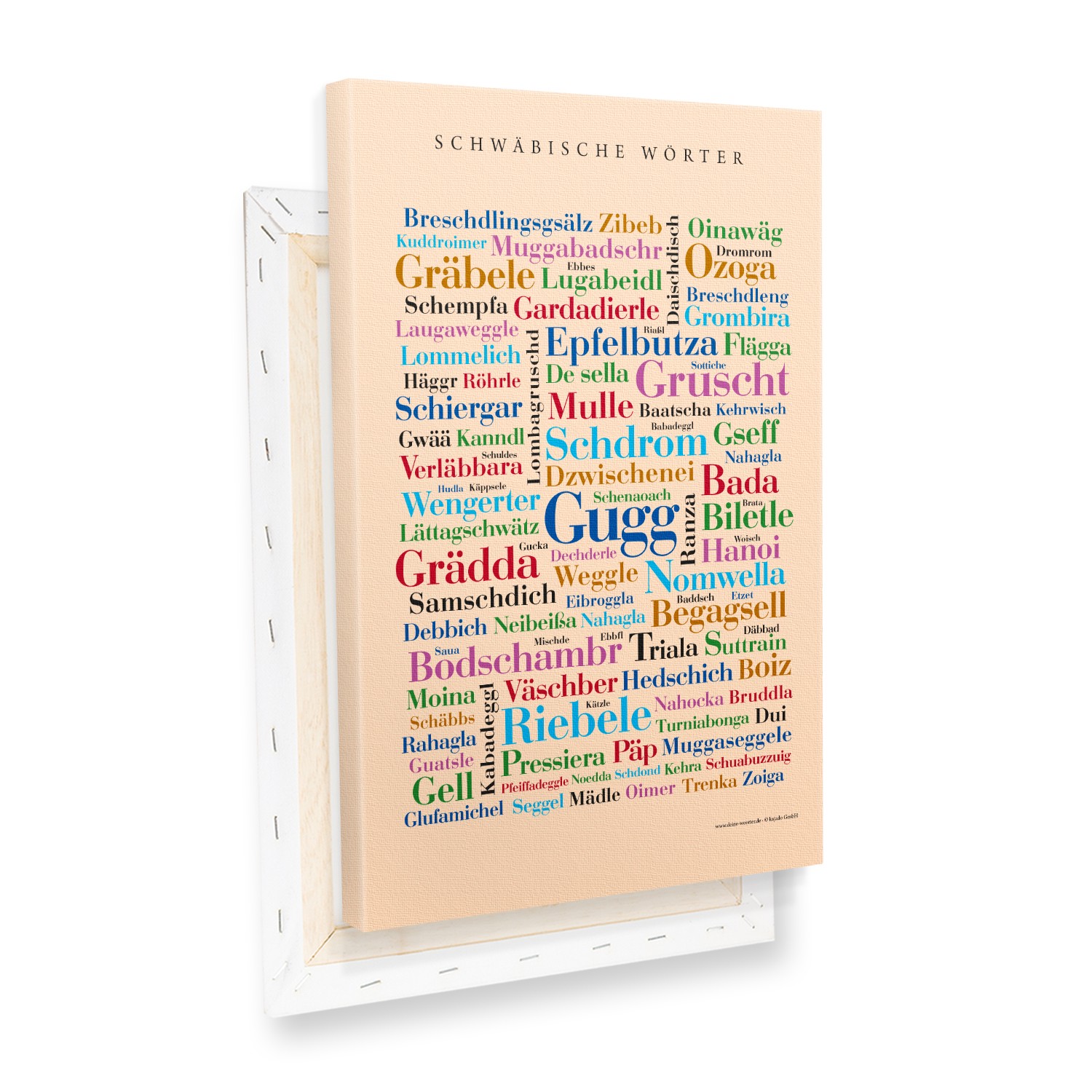 Leinwand Schwäbische Wörter - Keilrahmen