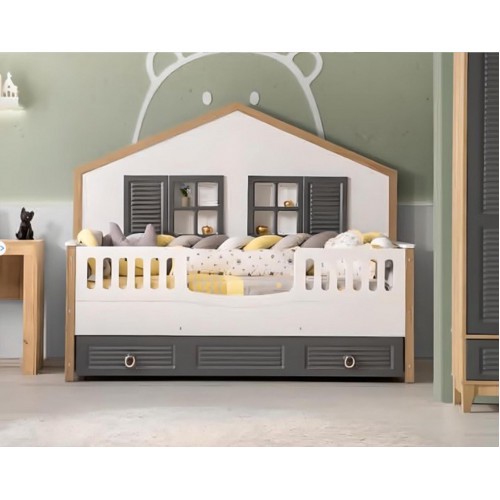 Bettrahmen Perfekte Kinderbett Kinderzimmer Bettgestelle Grau Holz