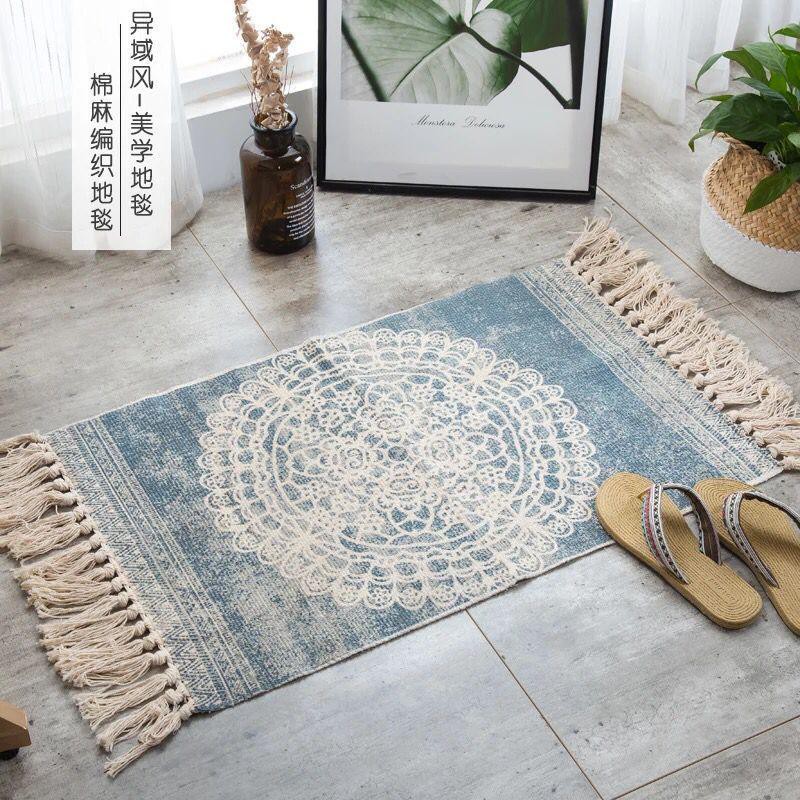 Carpets Bohemian Cotton Weave Rugs Retro Carpet For Living Room BedroomDecor Tassels Tapete Floor Door Mat Coffee Table Sofa Area Rug