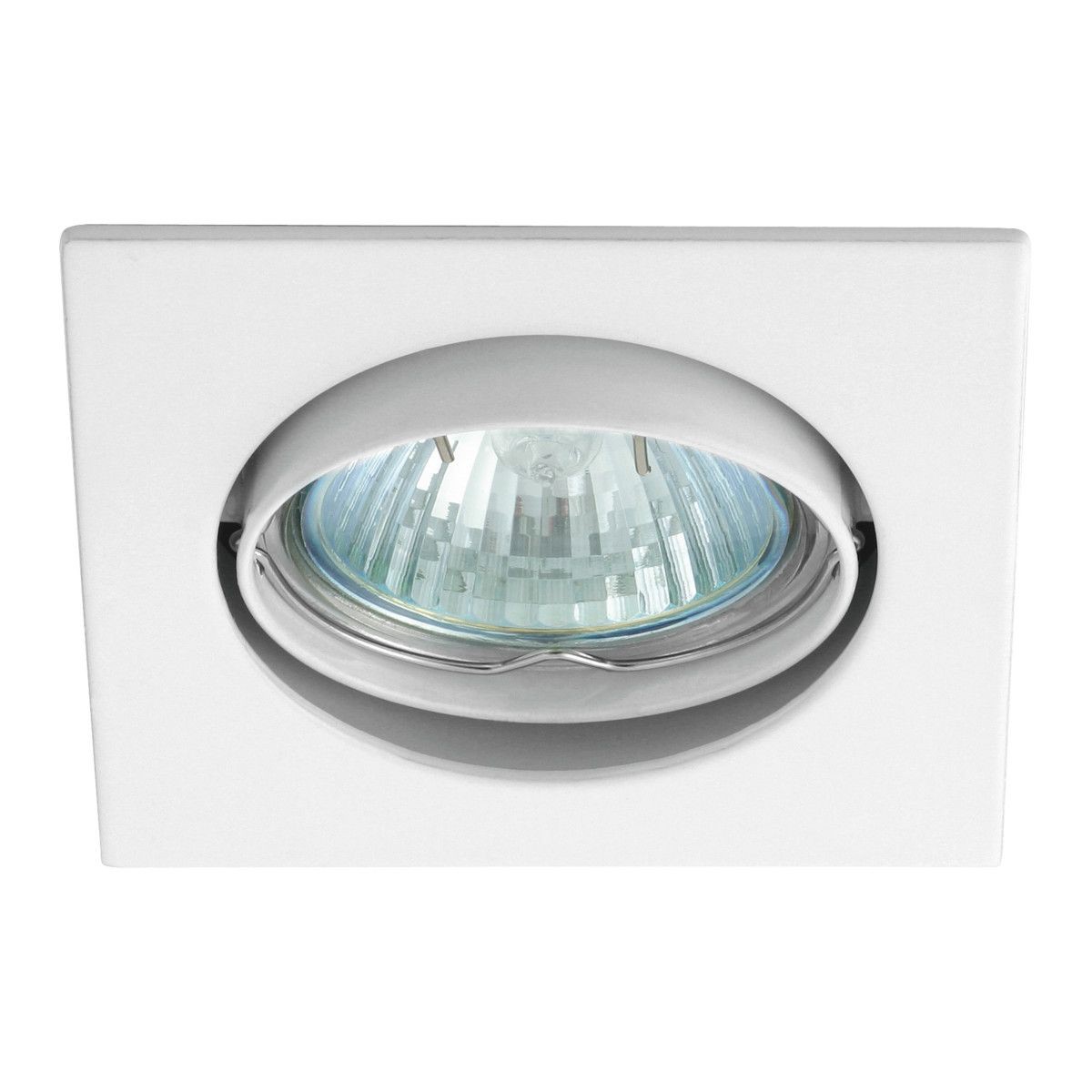 SET Einbaustrahler, Einbauspot, Einbaurahmen Aluminiumlegierung weiss, schwenkbar, quadratisch BØ75mm + LED Leuchtmittel & GU10 Sockel wählbar