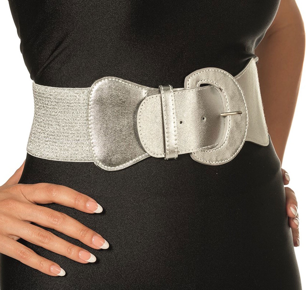 Silberner 50er Jahre Gürtel | OS - Silber  | Wir machen Party.de |