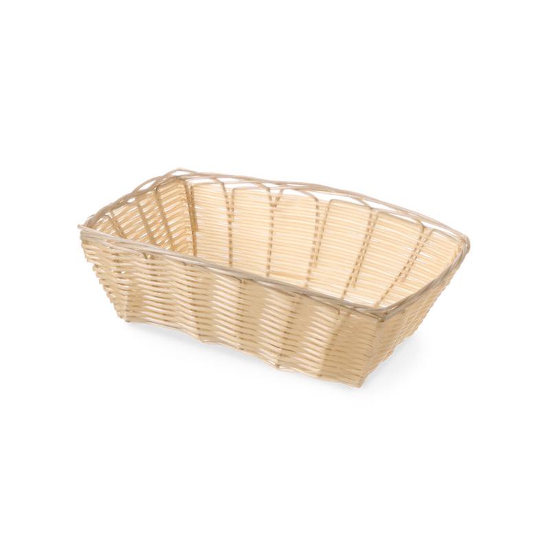 HENDI Brotkorb Polyrattan 22,5 x 15 x 6,5 cm Gastro Flechtkorb Kunststoff Rattan rechteckig, Brötchenkorb geflochten
