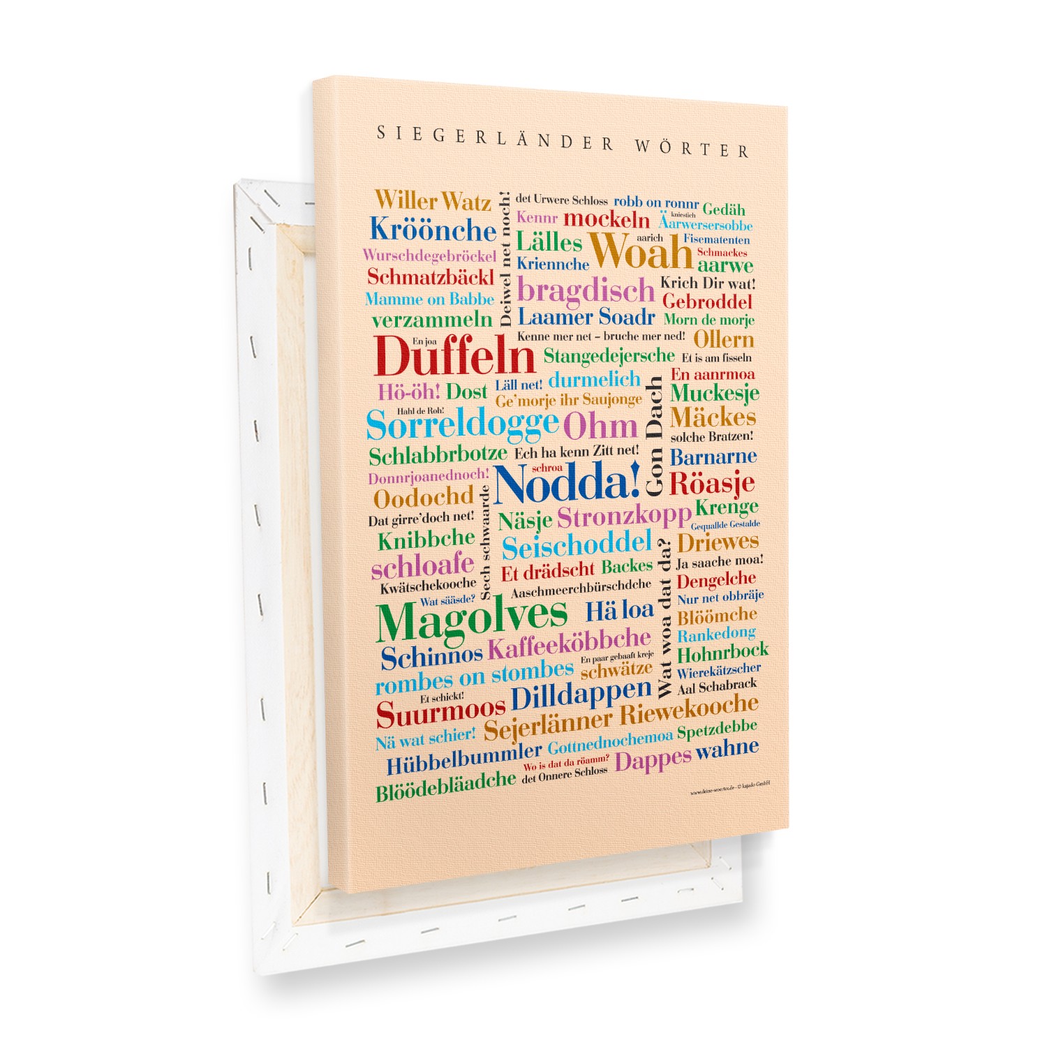 Leinwand Siegerländer Wörter - Keilrahmen