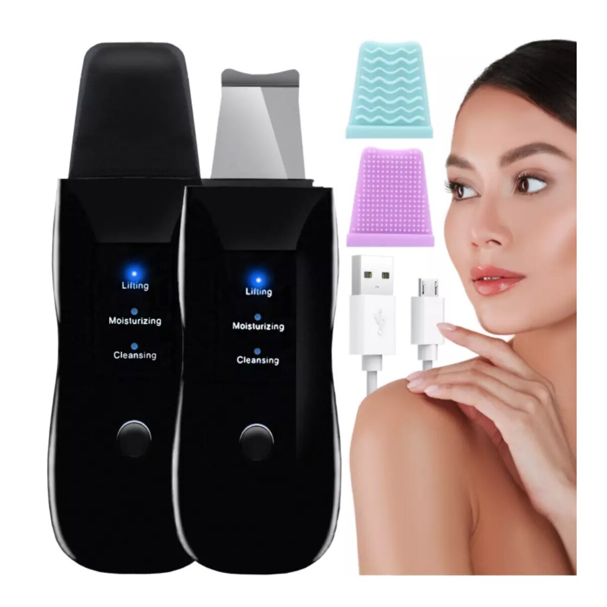 Ultraschall Gerät Gesichtspeeling Gesichtsreinigung 3 in 1 Massage