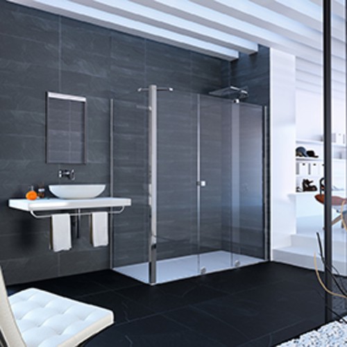 HÜPPE Xtensa pure Seitenwand, für L-Lösung/U-Kabine, auf Badewanne, Maßanfertigung, B 200-1100mm, H 400-1800mm, XT1882182378