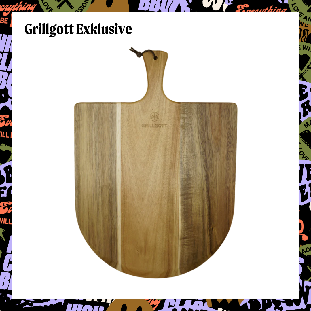 GrillGott Pizzaservier- & Schneidebrett aus Akazienholz (32 cm)