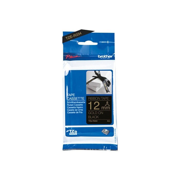 BROTHER P-Touch Textil-Band 12mm schwarz/gold