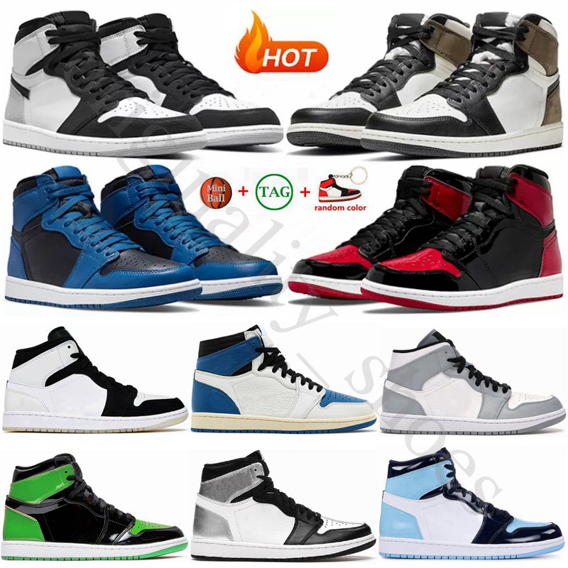University Blue 1 Basketball Shoes Jumpman 1S High Dark Mocha Unc Light Smoke Grey Hyper Chicago Patent Bred Royal Toe Men Women Trainers Sneaker