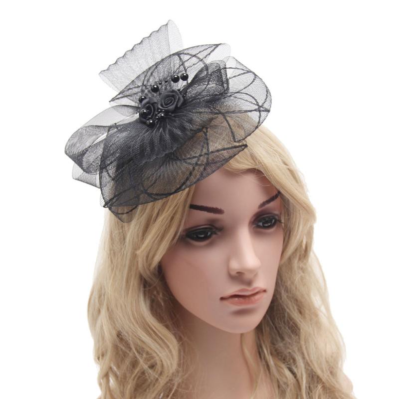 Chapeaux de fête Topper Big Bow Fascinators Solide Bande Noir Bande Bande Coiffeuse Pour Femmes Cocktail Tea Accessoire sauvage