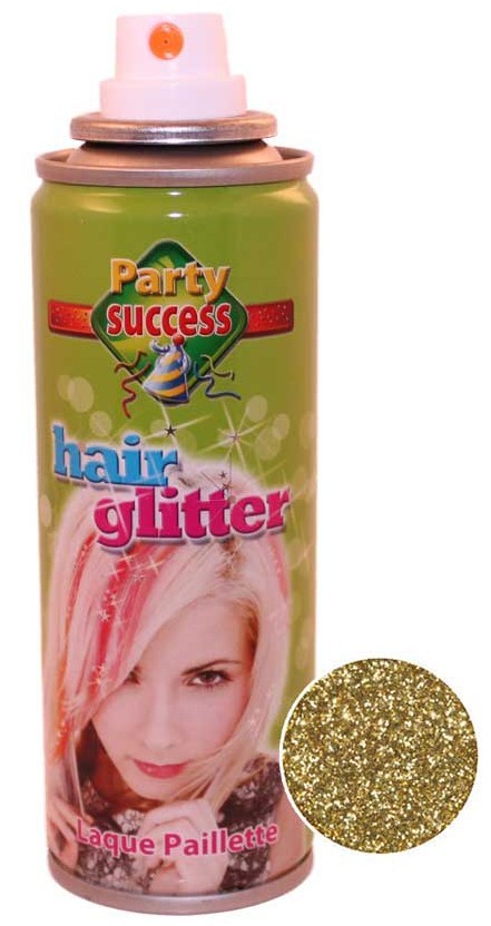 Goldenes Glitzer Haarspray 125ml | Wir machen Party.de |