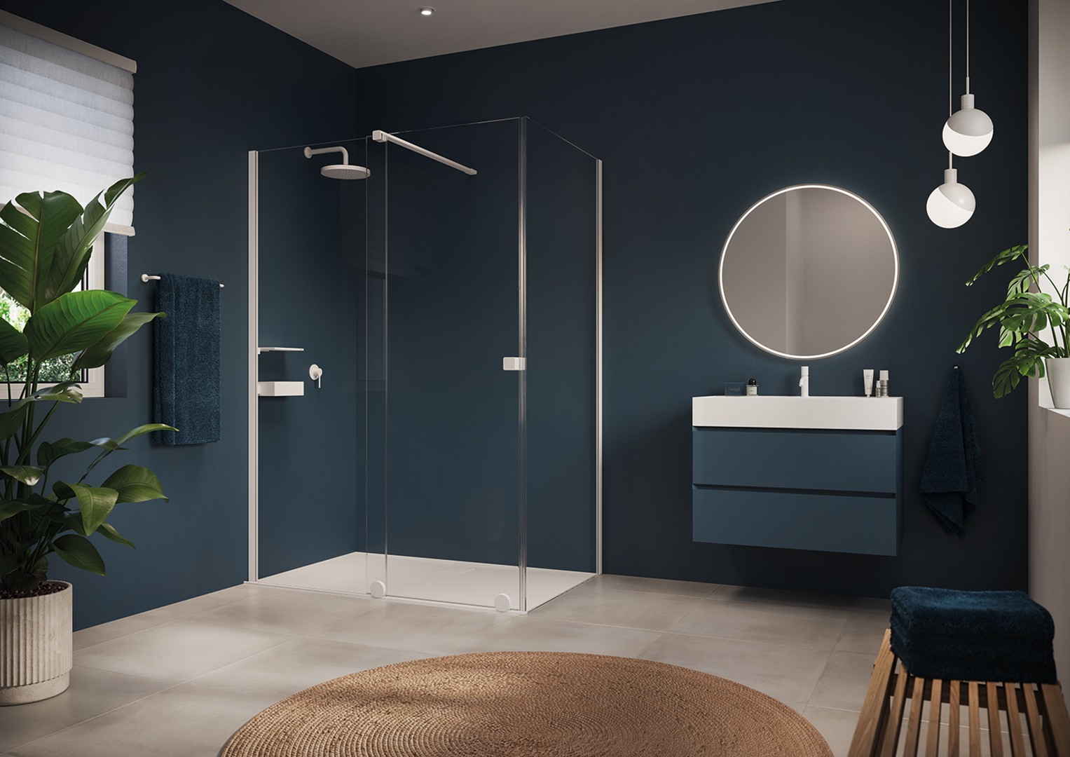 HÜPPE Xtensa pure Seitenwand, für Gleittür Walk-In 1-teilig, auf Badewanne, B 200-1100mm, H 400-2000mm, XT0381182322