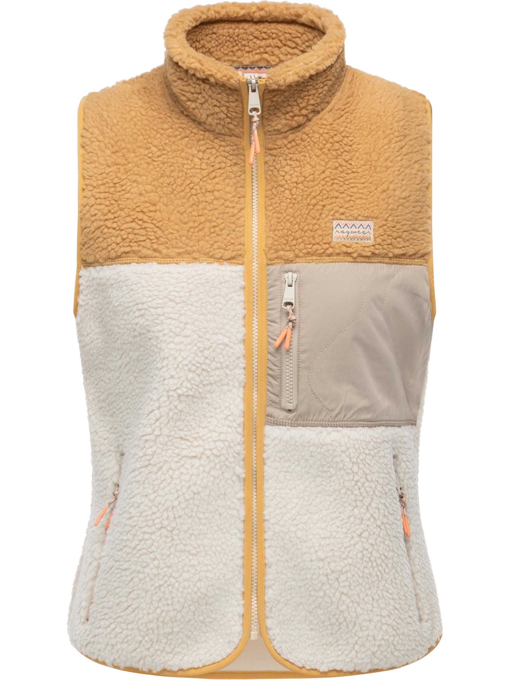 Warme Weste aus Materialmix mit kuscheligem Teddy-Fleece 