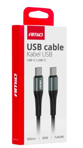 AMiO 03914 Kabel do ładowania USB czarny/szary