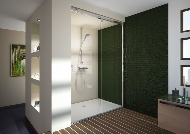 Hoesch Duschabtrennung Muna 1800 li. f. Nische, Everclean, Haltestange eloxal silber, 9228218.101401 9228218.101401