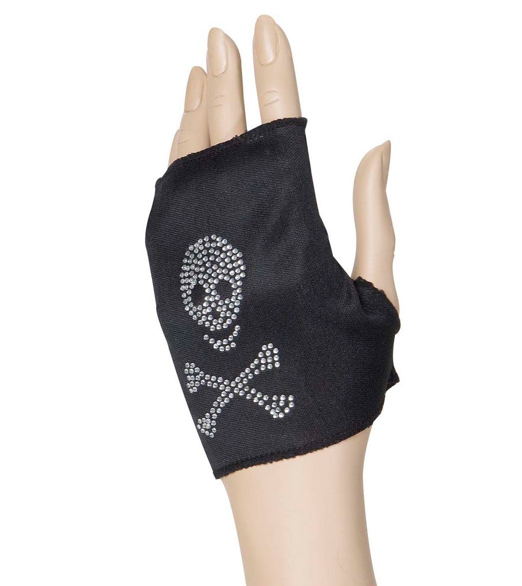 Totenkopf Handschuh Schwarz