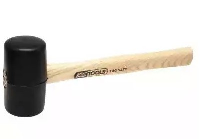 KS TOOLS 140.5221 Gummihammer Gewicht: 340g, Holz (Hickory), Länge: 300mm