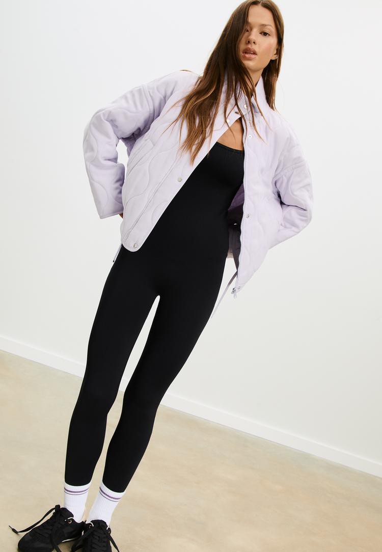 Stradivarius Gesteppte Jacke Lila Xs
