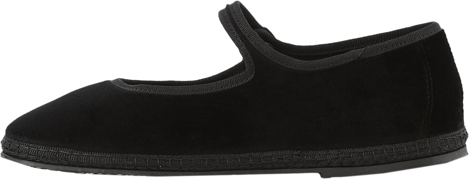 Ballerina 'Mary Jane' aus Samt Nero Tabarro