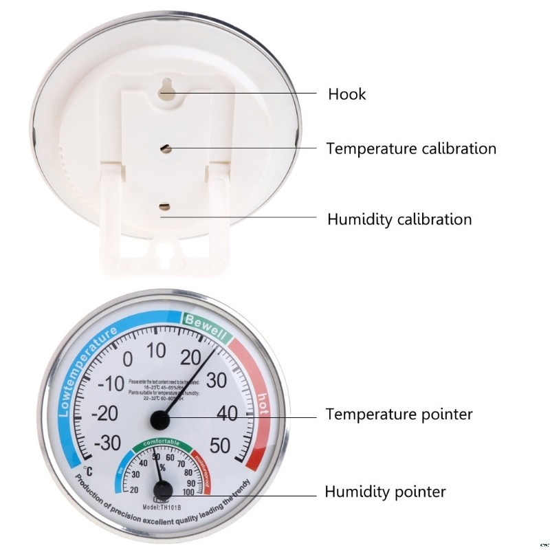 Domestic Analogue Thermometer Hygrometer Temperature Humidity Monitor Meter Gauge
