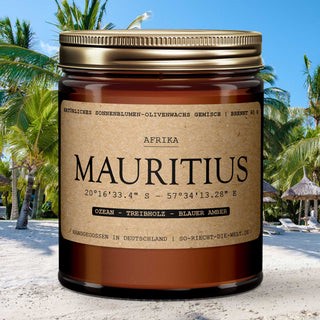 Mauritius Duftkerze - Ozean | Treibholz | Blauer Amber - 2er Pack ( 5 Euro sparen )