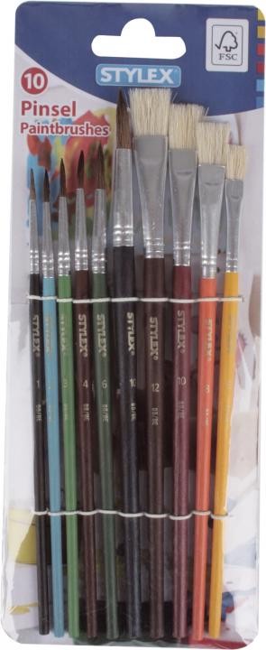 Pinselset 6 Haarpinsel + 4 Borstenpinsel