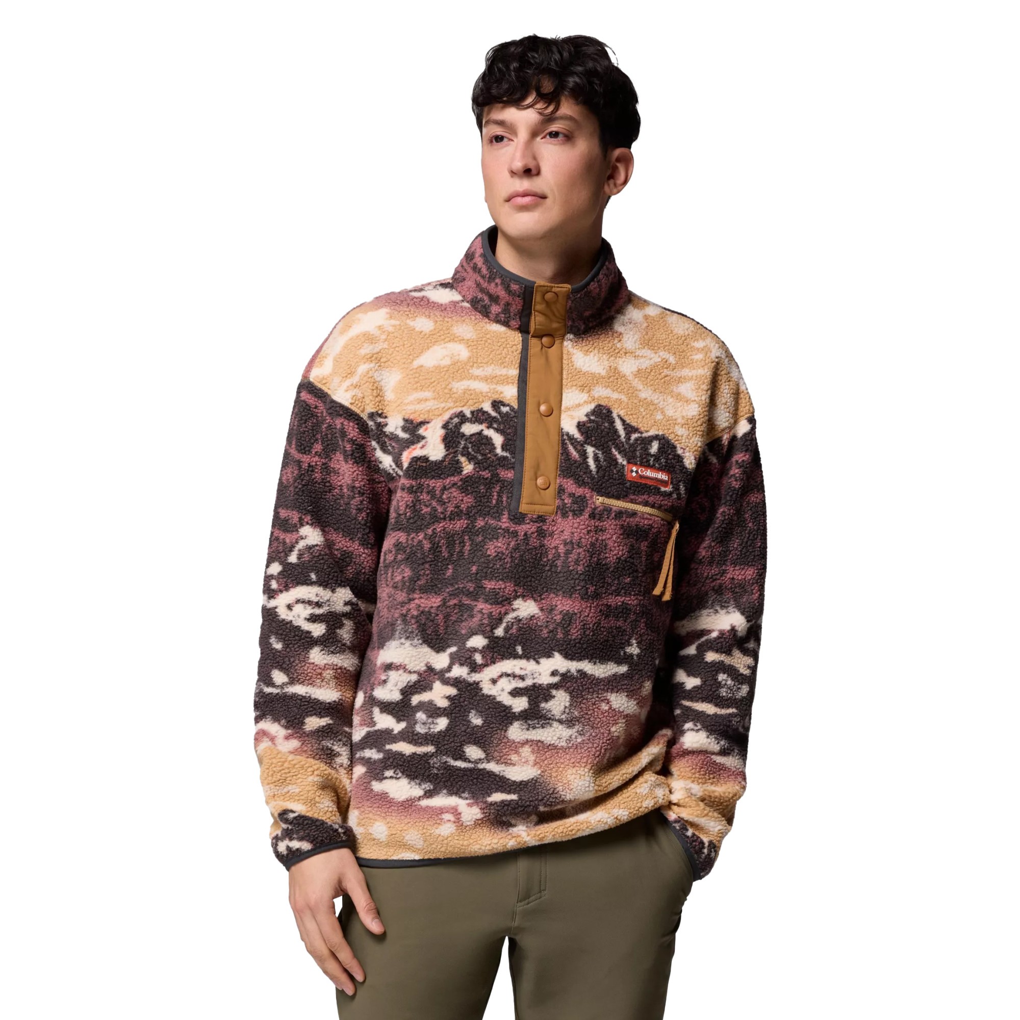 Columbia Helvetia II Printed Half Snap Fleece | Fleecepullover für Herren | Camel Brown Sisters