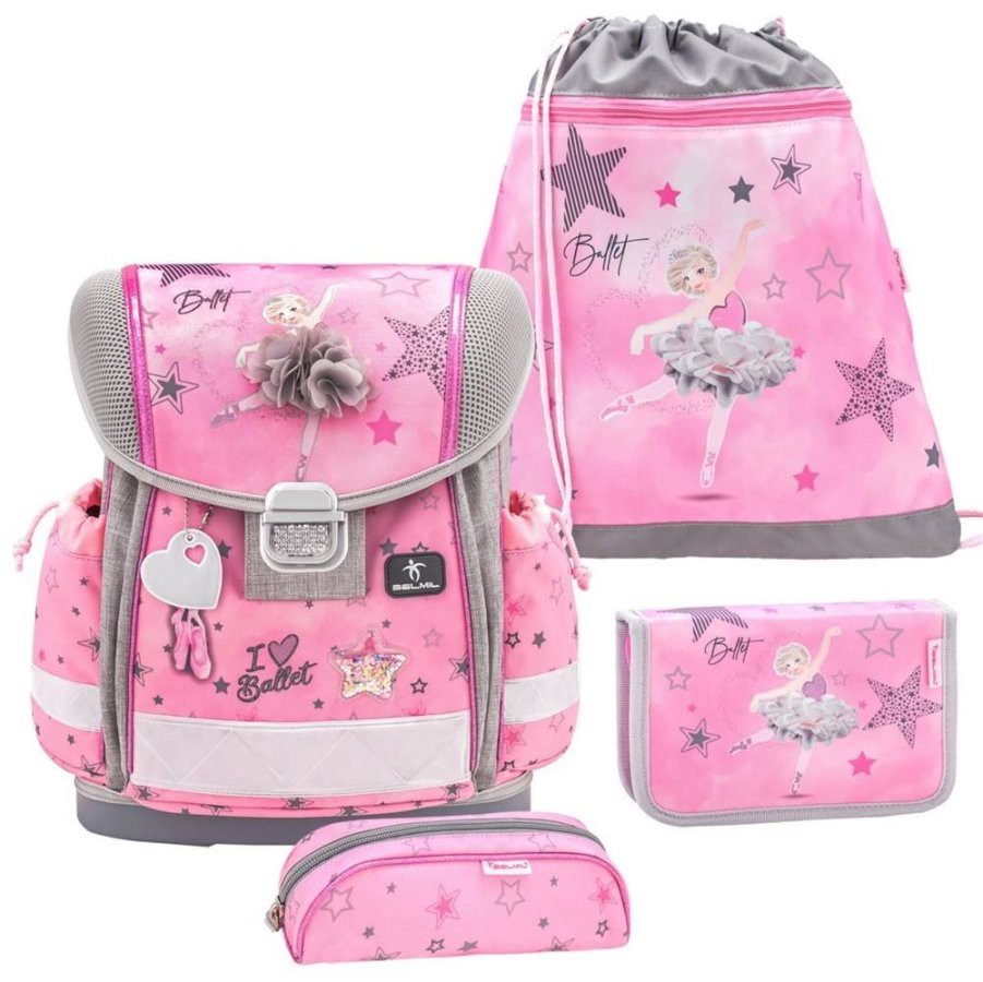 Belmil Schulranzen Set Mädchen Ballerina Ballet Light Pink 