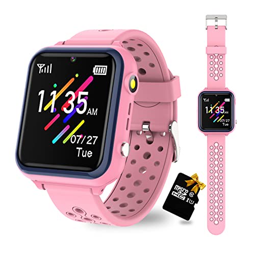 Retysaz Smartwatch Kinder, Spiele, Telefon für Mädchen und Jungen (Pink)