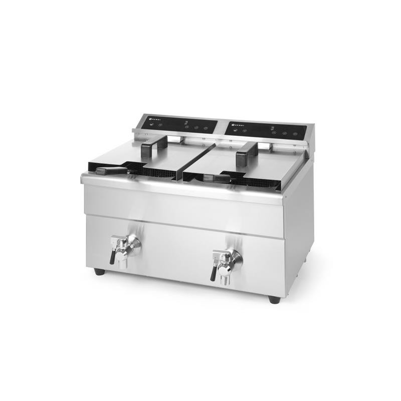 HENDI Induktionsfritteuse 2 x 8 l Maße: 58 x 48,5 x 40 cm Temperatur: 60°C ~ 190°C Timer: 0 - 10 Min. IPX4, Gastro Fritteuse kaufen Profi Line