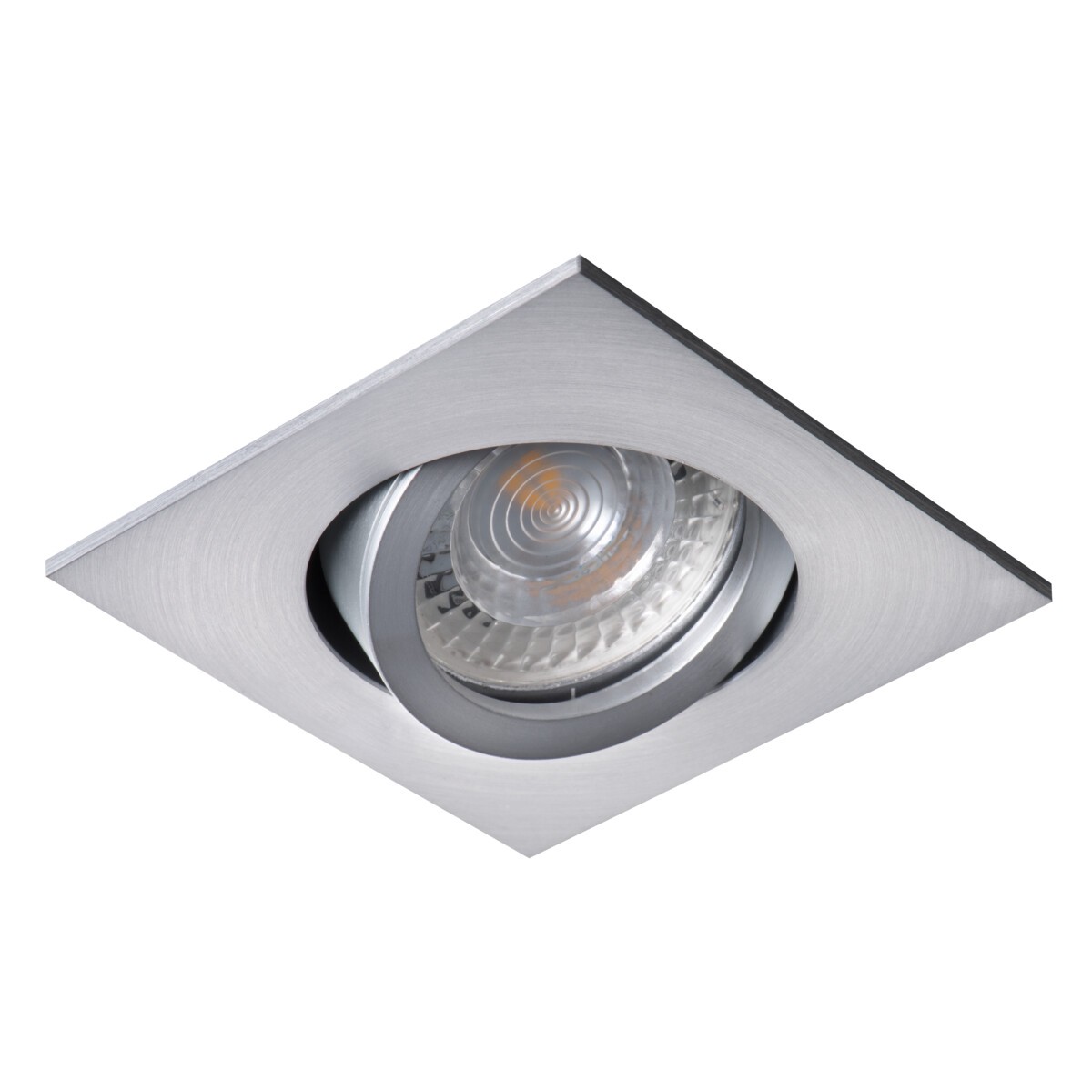 SET Einbaustrahler, Einbauspot, Einbaurahmen Aluminiumlegierung, schwenkbar, quadratisch BØ68-75mm + LED Leuchtmittel & GU10 Sockel wählbar