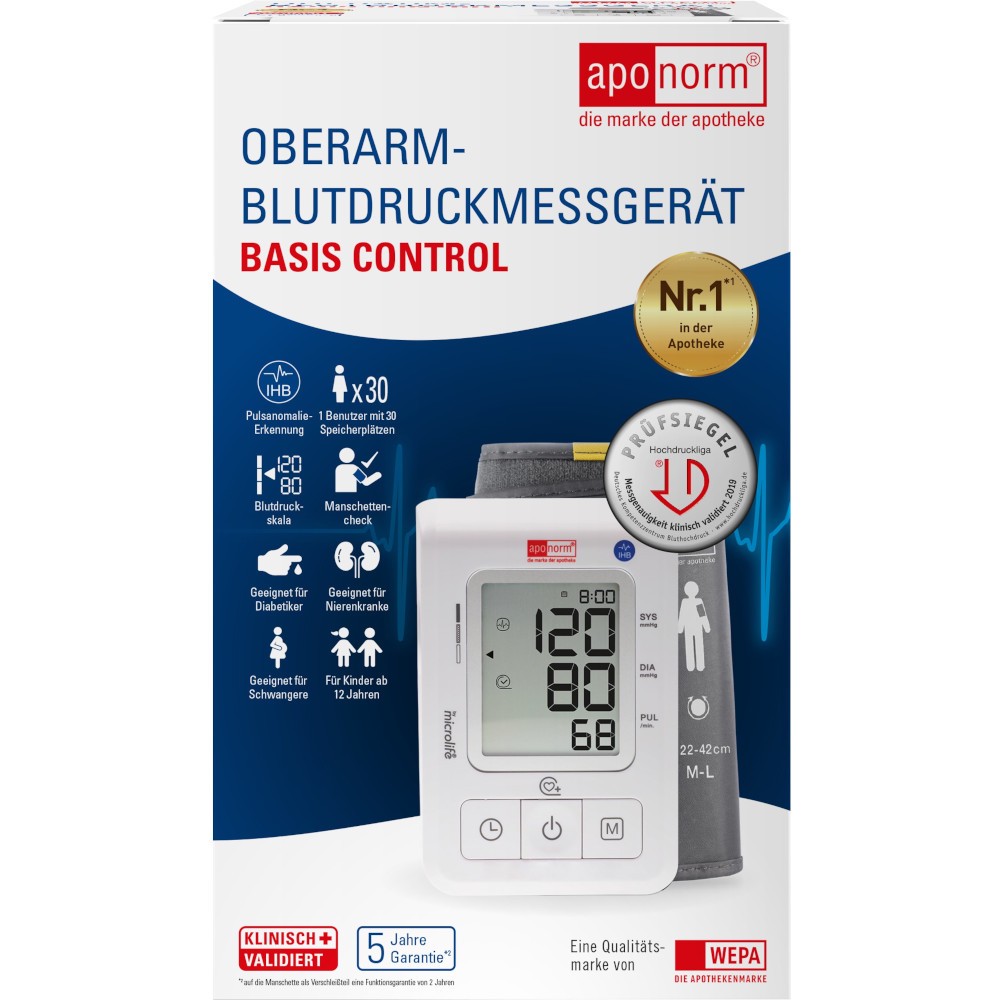 Aponorm Oberarm-Blutdruckmessgerät Basis Control Größe M-L 1 St
