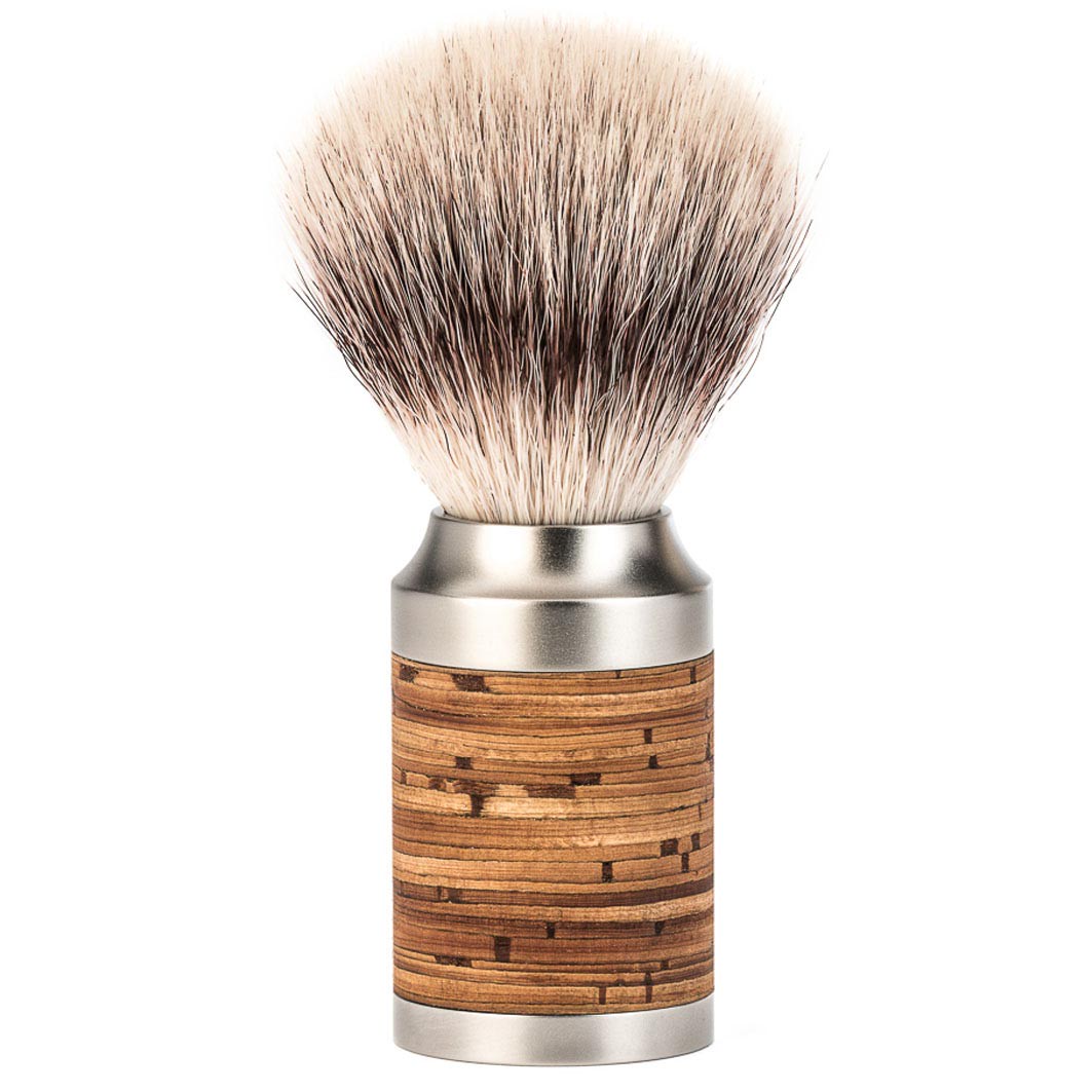 ROCCA Rasierpinsel,Silvertip Fibre®, Griffmaterial Edelstahl/Birkenrinde