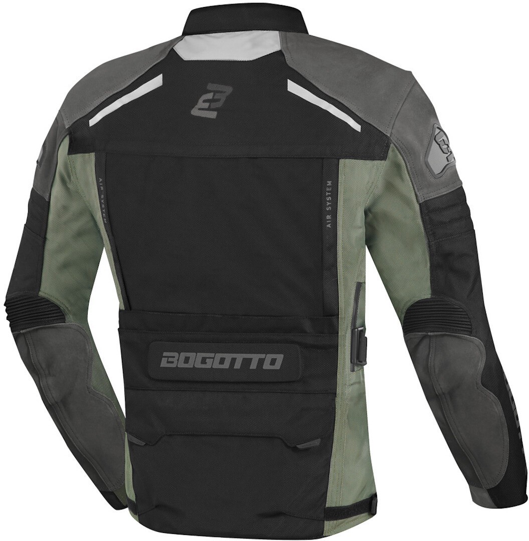 Bogotto Explorer-Z Wasserdichte Schwarz Grün Motorrad Leder-/Textiljacke Größe XS