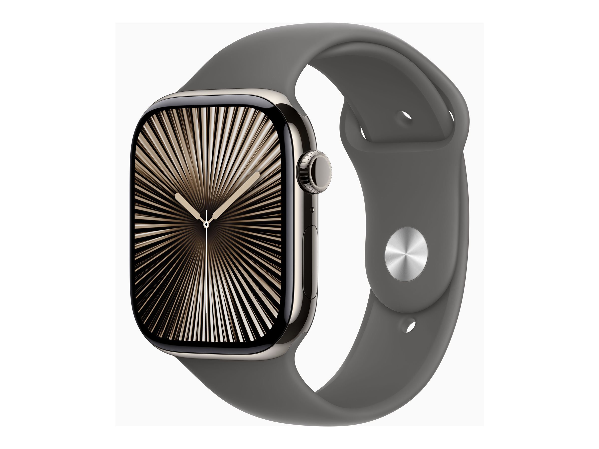 Apple Watch Series 10 (GPS + Cellular) 46mm Titan Natur mit Sportarmband M/L steingrau | mwya3qf/a |