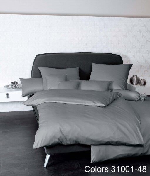 Janine Janine Mako-Satin Bettwäsche Colors 31001 graphit Größe:  200x200 cm + 2x80x80 cm