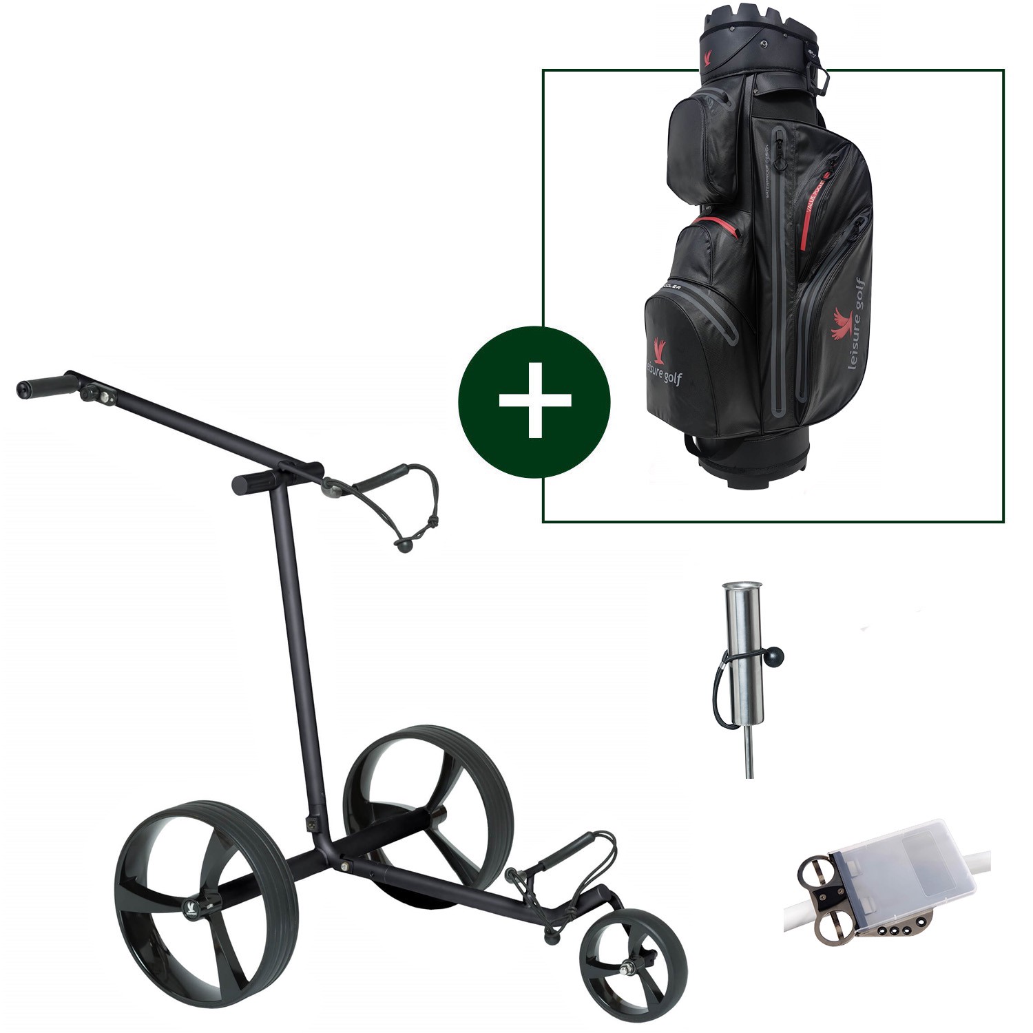 Leisure Elektrische trolley Spirit Bag-Bundle zwart/rood, zwart